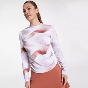 CALIA Women's Tissue Texture Long Sleeve Golf Crew NEW NWT